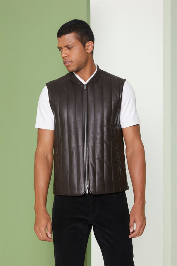 Perona   I   Mens-Outerweareather Vest -Neil-Pma-Fv21- 00005-Dark Brown  AS7596 - Shop Cult Modern