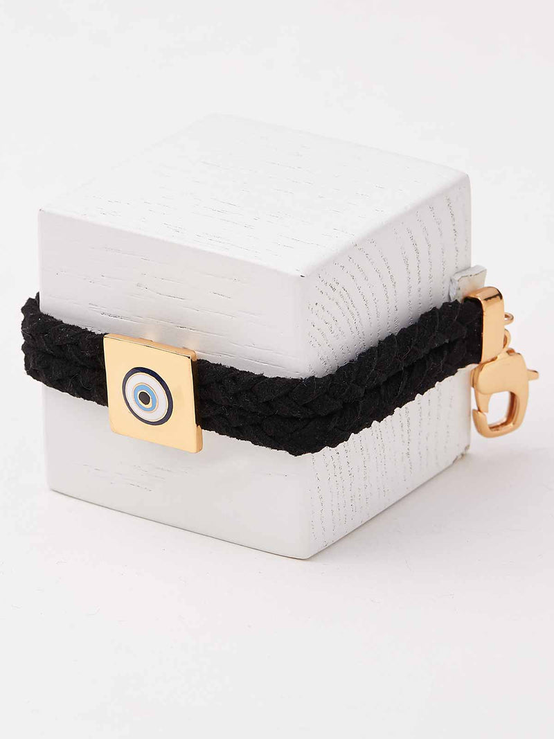 Outhouse   -   Eye Promise Protego Suede Bracelet In Gold - Shop Cult Modern