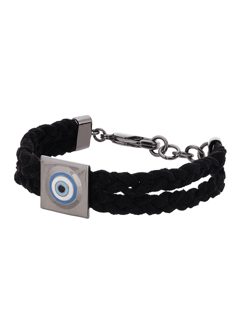Outhouse   -   Eye Promise Protego Suede Bracelet In Gunmetal - Shop Cult Modern
