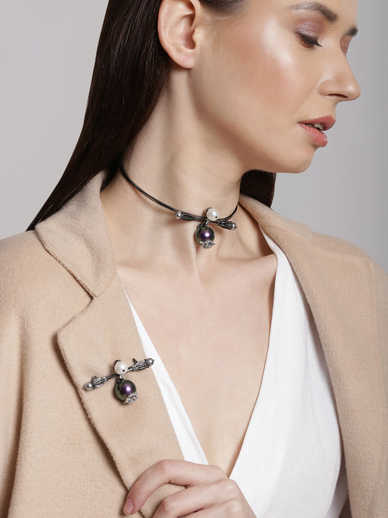 Outhouse   I    OH Celeste Scottsdale Iridescent Cosmos Choker Gunmetal New OHAW19CH011 - Shop Cult Modern