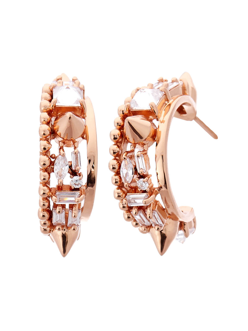Outhouse   I    Orion Rose Miracle Mile Gold Crescent Hoop Earrings Rose Gold New OHAW19EA053 - Shop Cult Modern