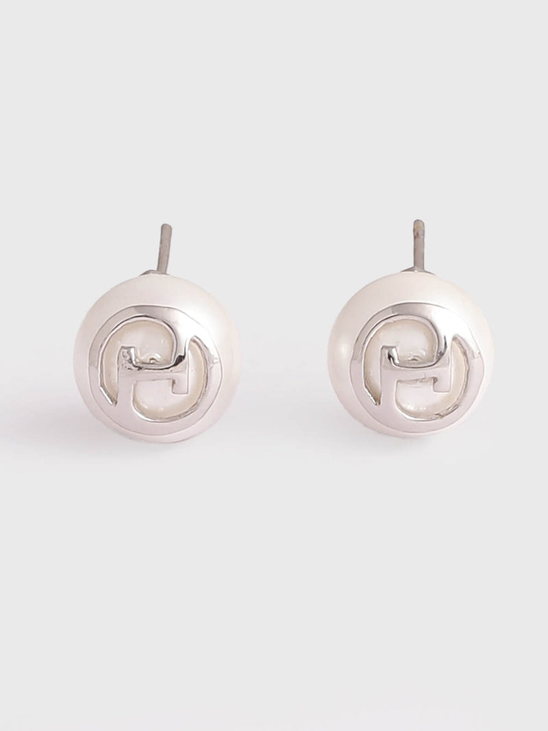 Outhouse   I    OH Monogram Krome Avenue Ivory Nova Studs Silver New OHAW19SE021 - Shop Cult Modern