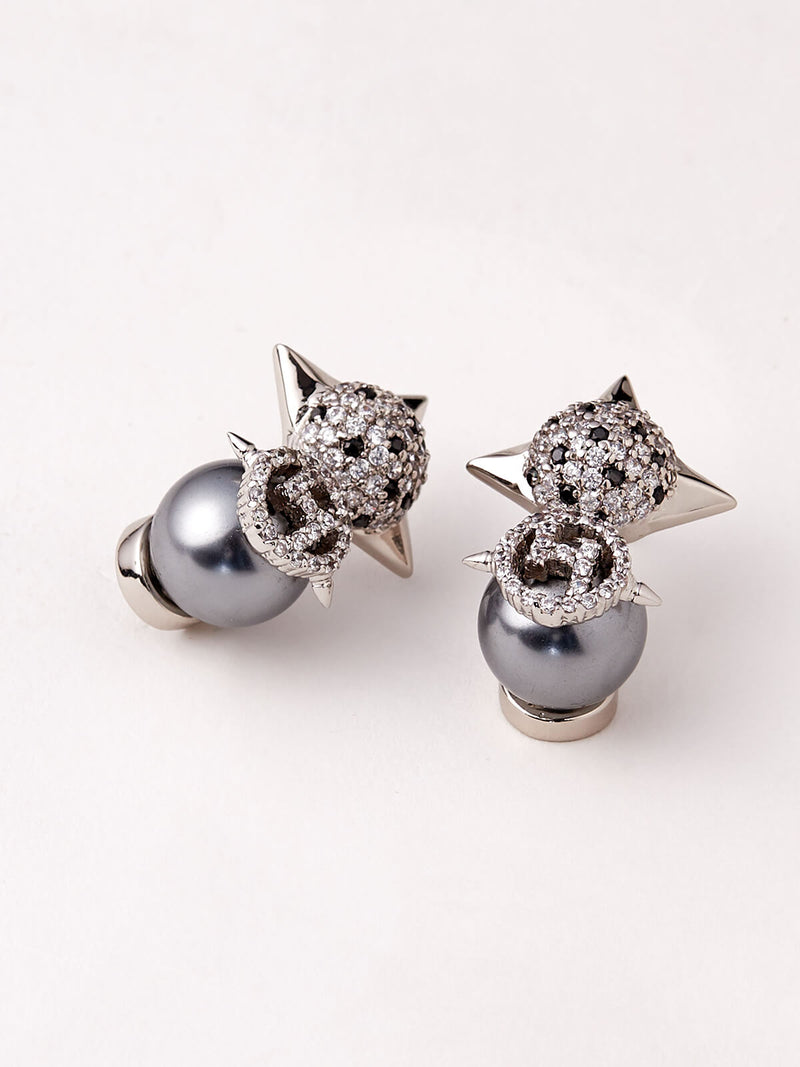 Outhouse   I    OH Le Jeune Monogram Grau Nova Studs Silver New OHAW19SE052 - Shop Cult Modern