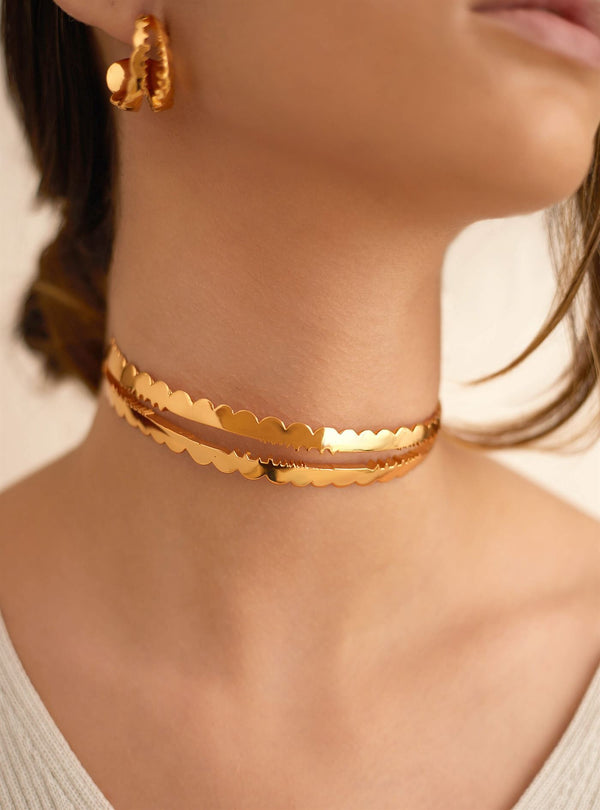 Outhouse   I   OH Robertson Boulevard Acuti Choker Necklace Brass Gold Accessories  OHAW21CH701 - Shop Cult Modern