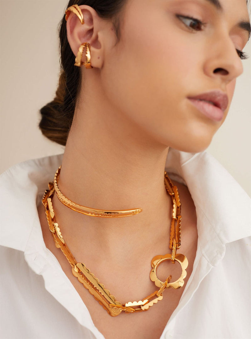 Outhouse   I   OH Robertson Boulevard Acuti Choker Necklace Brass Gold Accessories  OHAW21CH701 - Shop Cult Modern