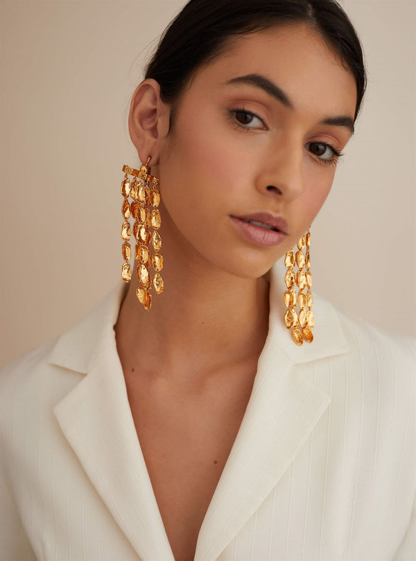 Outhouse   I   Oh Poppi SoHo Dewdrop Statement Earrings Brass, Gold Accessories OHAW21EA101 - Shop Cult Modern