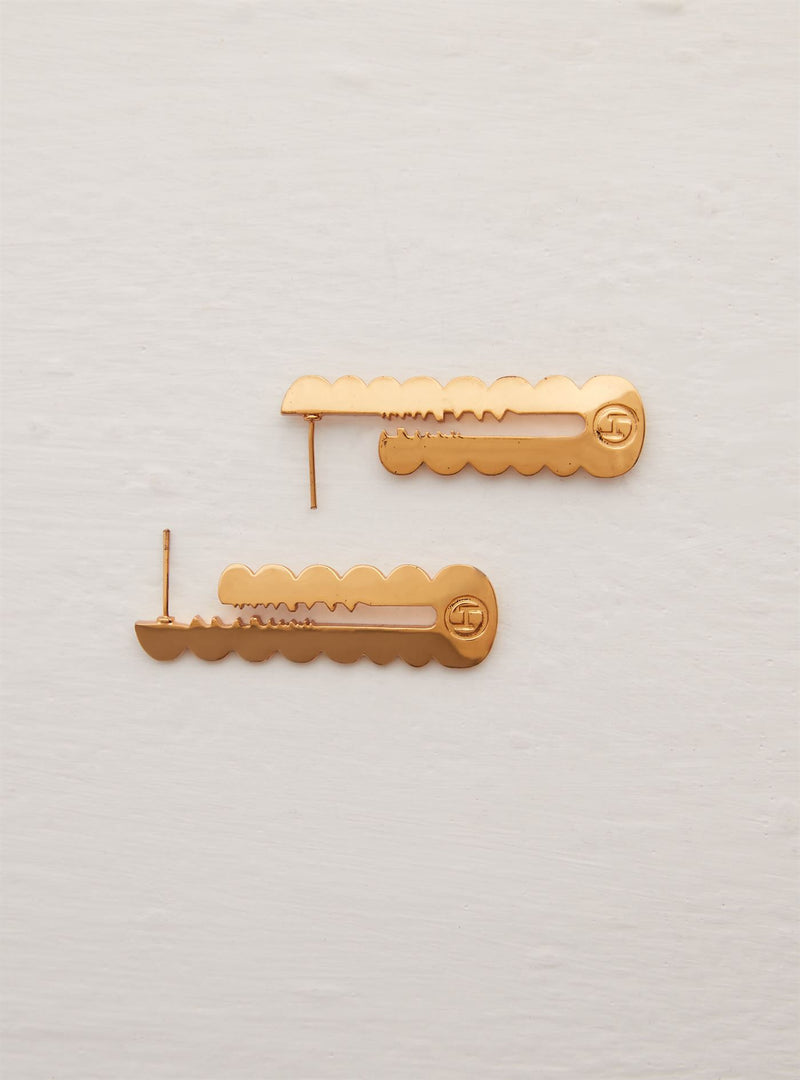 Outhouse   I   OH Epee Rodeo Drive Mini Earrings Brass Gold Accessories  OHAW21EA501 - Shop Cult Modern