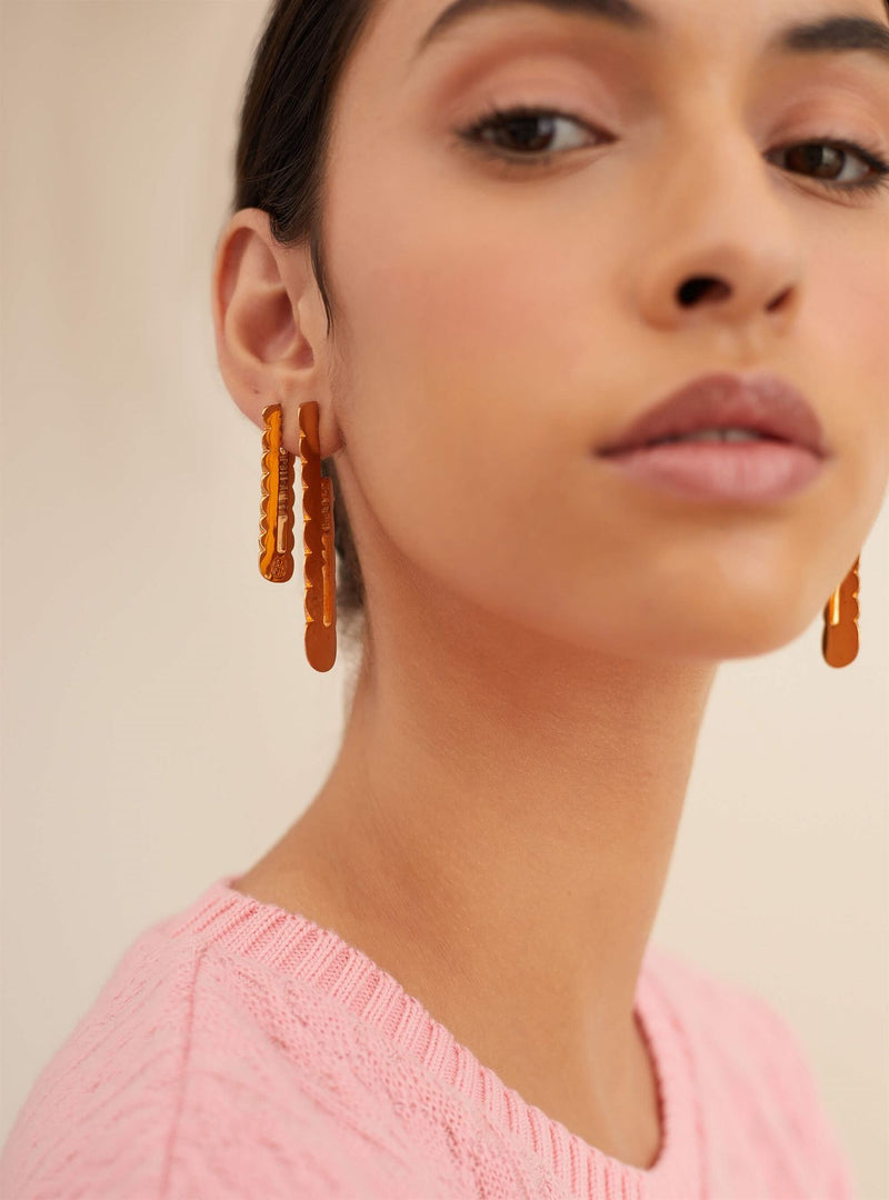 Outhouse   I   OH Epee Melrose Avenue Maxi Earrings Brass Gold Accessories  OHAW21EA502 - Shop Cult Modern