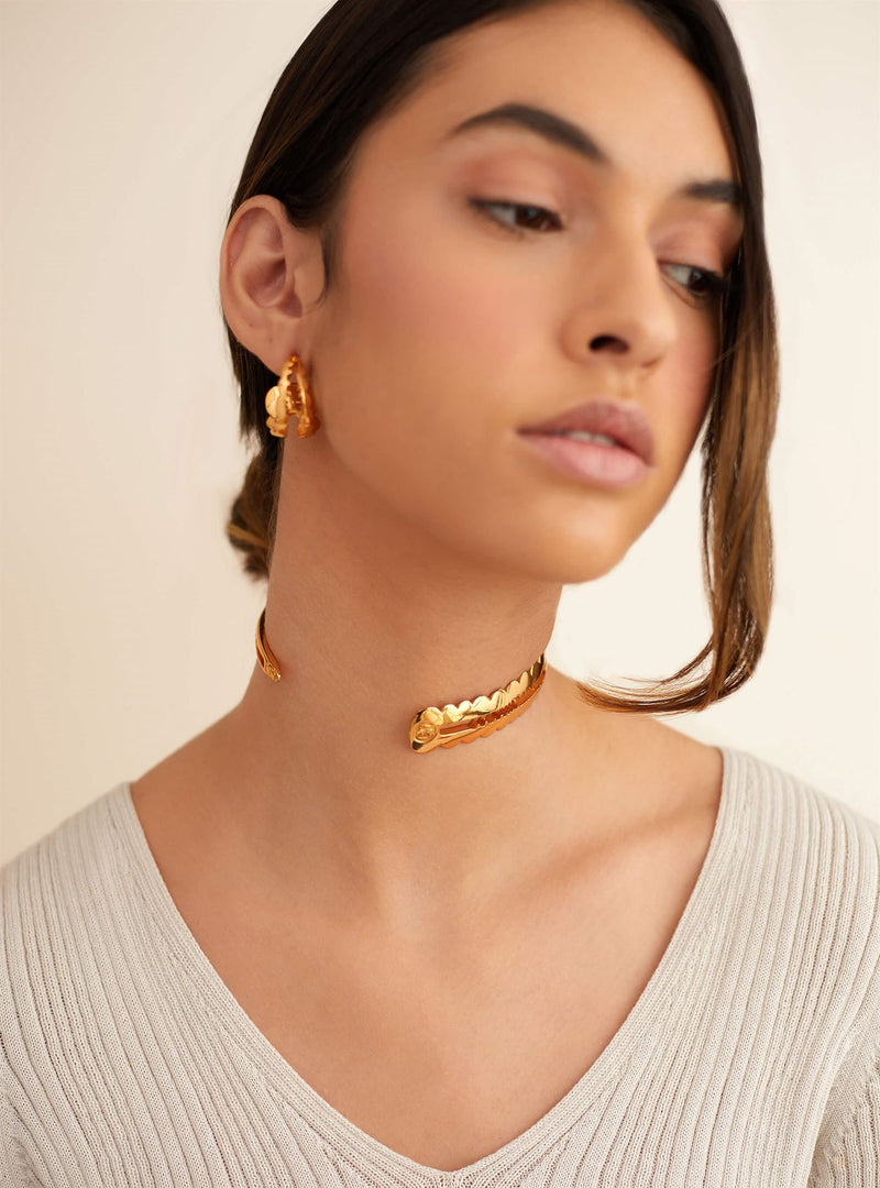 Outhouse   I   OH Westfield Century Acuti Hoop Earrings Brass Gold Accessories  OHAW21EA701 - Shop Cult Modern