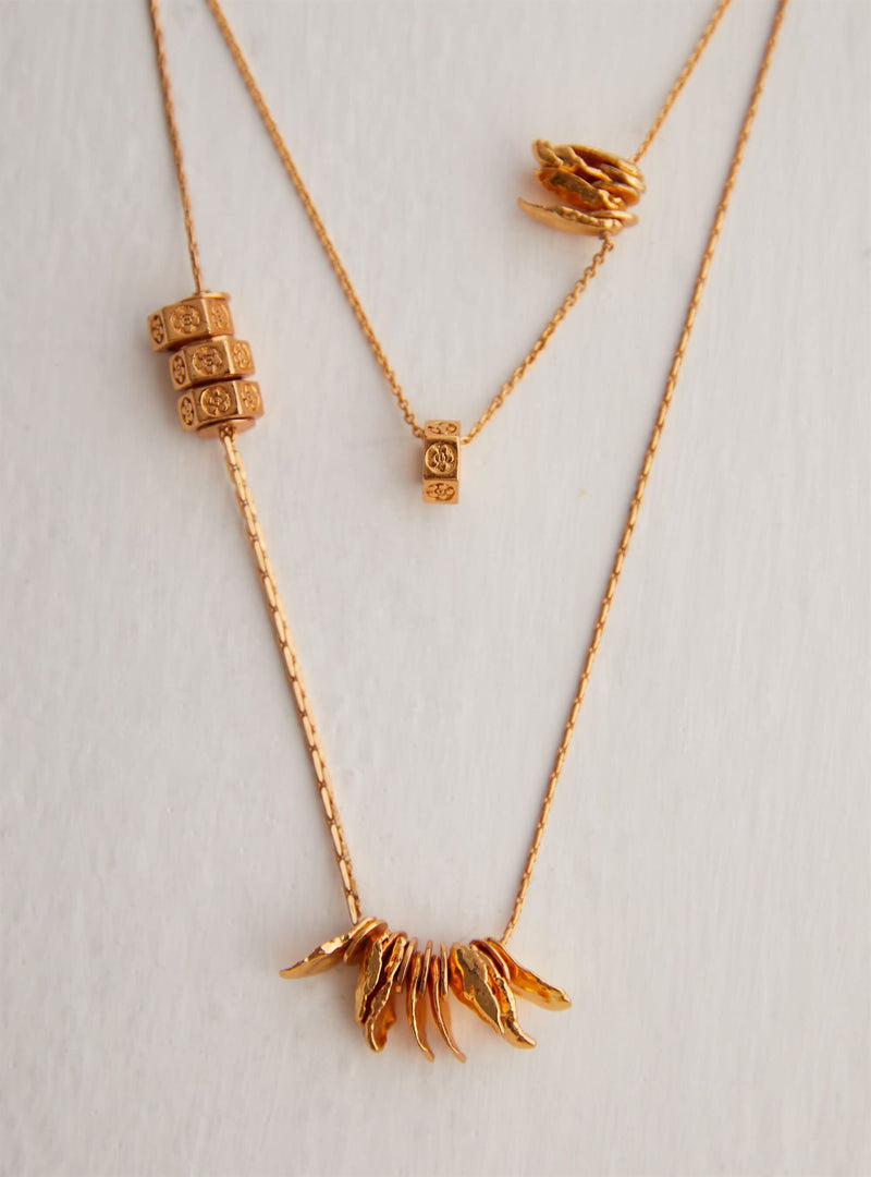 Outhouse   I   Oh Poppi Essex Bolt Layered Necklace Brass, Gold Accessories OHAW21NE091 - Shop Cult Modern