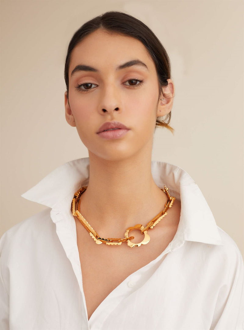 Outhouse   I   OH Beverly Center Epee Ferrum Link Chain Necklace Brass Gold Accessories  OHAW21NE801 - Shop Cult Modern