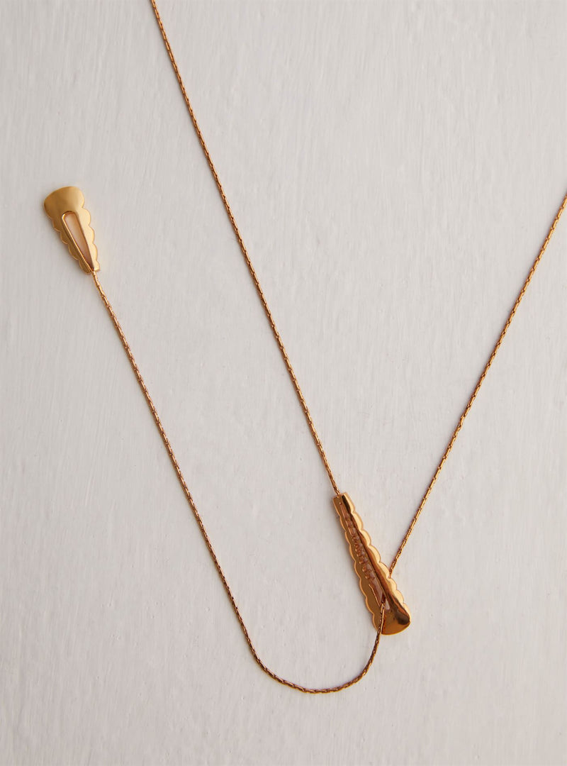 Outhouse   I   OH Epee Vintage Row Drop Pendant Necklace Brass Gold Accessories  OHAW21PE601 - Shop Cult Modern