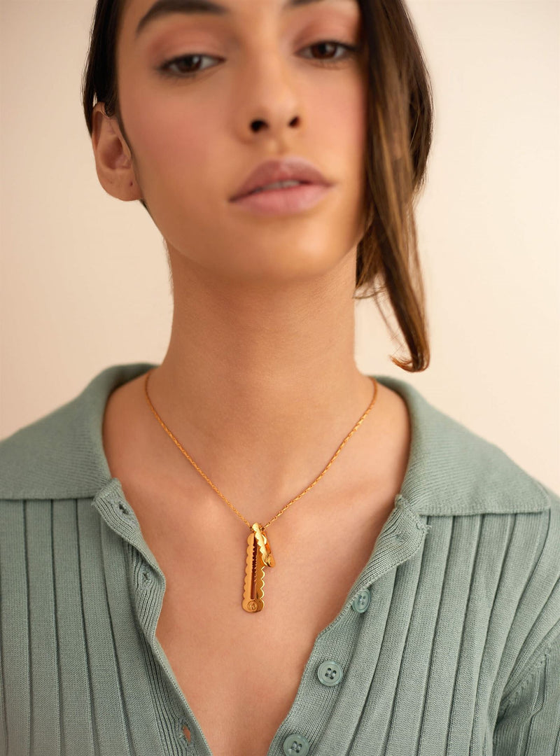 Outhouse   I   OH Epee Citadel Outlet Double Tag Pendant Necklace Brass Gold Accessories  OHAW21PE602 - Shop Cult Modern