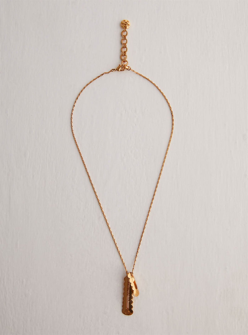 Outhouse   I   OH Epee Citadel Outlet Double Tag Pendant Necklace Brass Gold Accessories  OHAW21PE602 - Shop Cult Modern