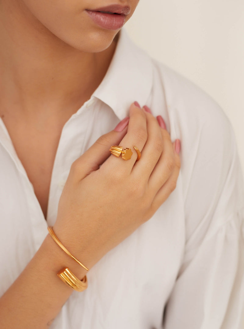 Outhouse   I   Oh Poppi Sixth Avenue Tuscon Ring Brass, Gold Accessories OHAW21RI041 - Shop Cult Modern