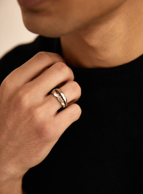 Outhouse   I   OH 3rd Street Promenade Acuti Unisex Ring In Gunmetal Brass Gunmetal Accessories  OHAW21RI704 - Shop Cult Modern