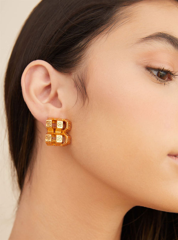 Outhouse   I   Oh Poppi Christopher Street Bolt Stud Earrings Brass, Gold Accessories OHAW21SE061 - Shop Cult Modern