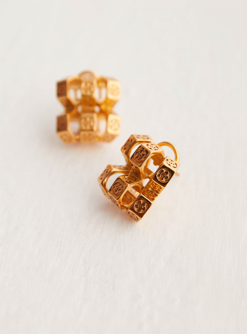 Outhouse   I   Oh Poppi Christopher Street Bolt Stud Earrings Brass, Gold Accessories OHAW21SE061 - Shop Cult Modern