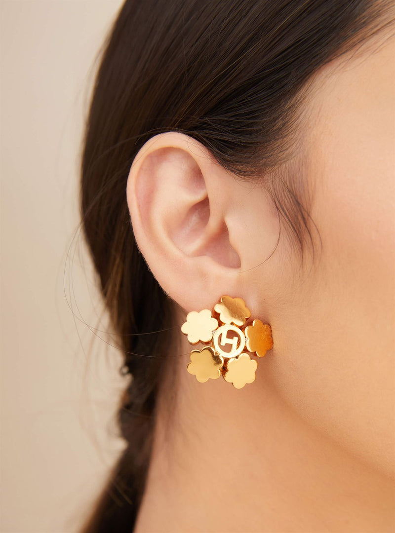 Outhouse   I   Oh Poppi Mott Street Clump Studs Brass, Gold Accessories OHAW21SE401 - Shop Cult Modern