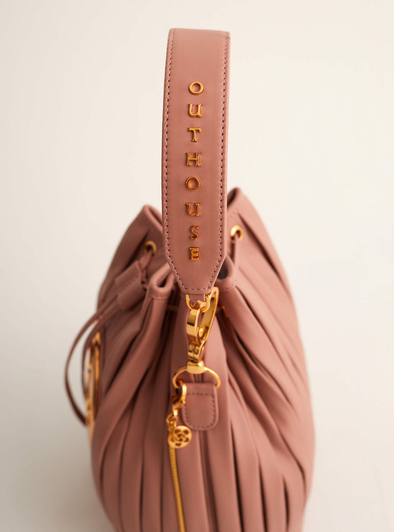 Outhouse   I   Oh Poppi Astor Place Bucket Bag in Pale Pink Vegan Leather Accessories OHBG21BB051 - Shop Cult Modern
