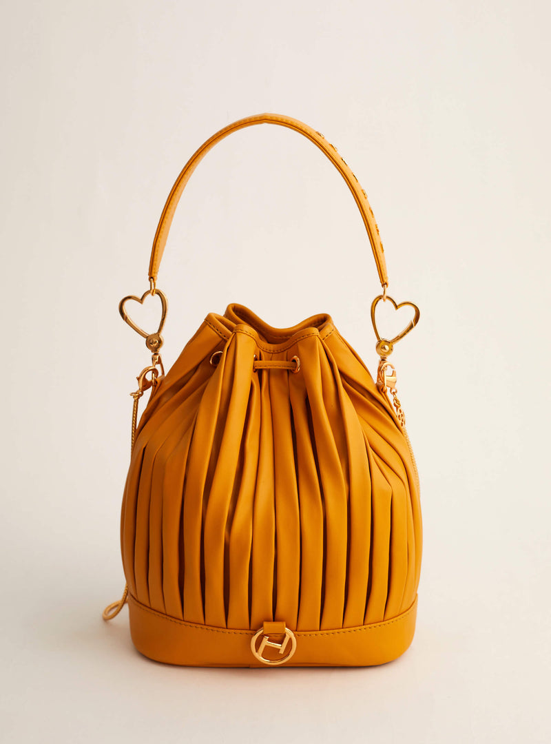 Outhouse   I   Oh Poppi St.Mark's Place Bucket Bag in Auker Yellow Vegan Leather Accessories OHBG21BB061 - Shop Cult Modern
