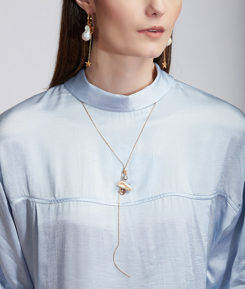 Outhouse   -   Pearls des Celeste Threader Necklace - Shop Cult Modern