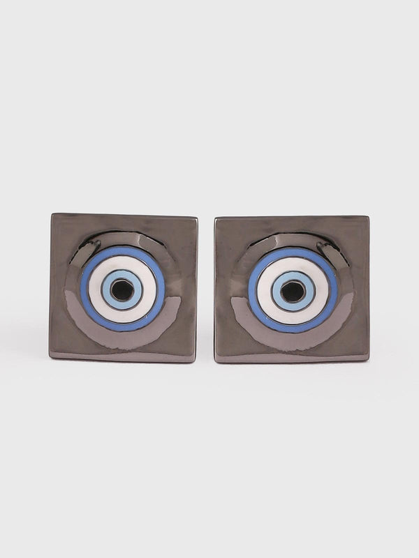 Outhouse   -   Eye Promise Protego Cufflinks In Gunmetal - Shop Cult Modern