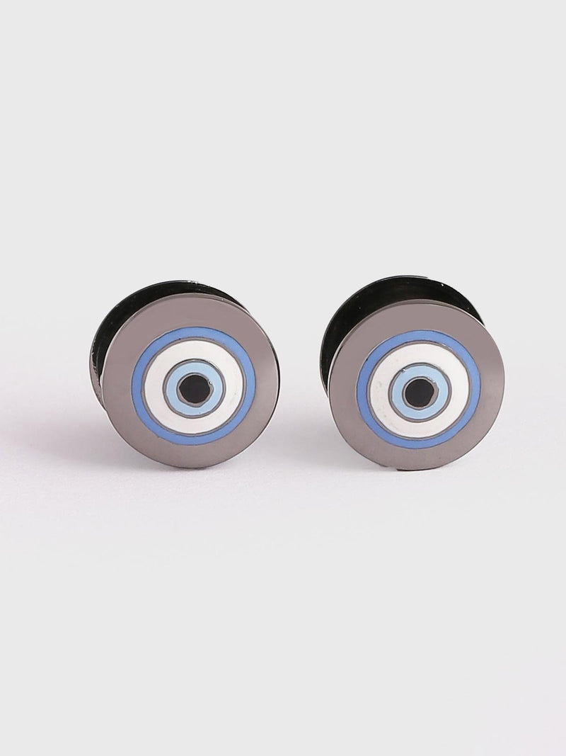 Outhouse   -   Eye Promise Circle Of Life Cufflinks In Gunmetal - Shop Cult Modern