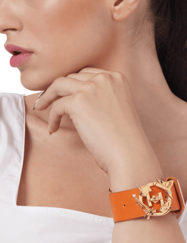 Outhouse   -   OH Series O.H. V Tangerine Leather Bracelet - Shop Cult Modern