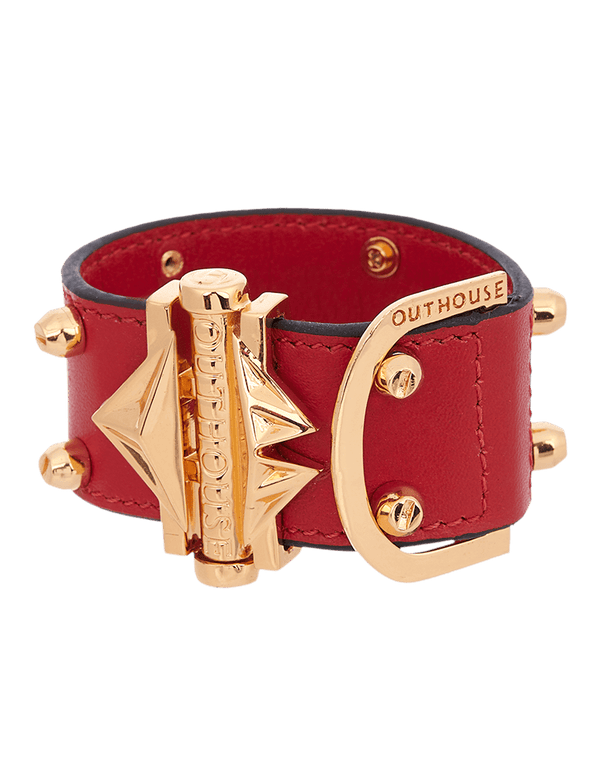 Outhouse   -   OH Series Geometric Lip Scarlet Studded Cuff - Shop Cult Modern