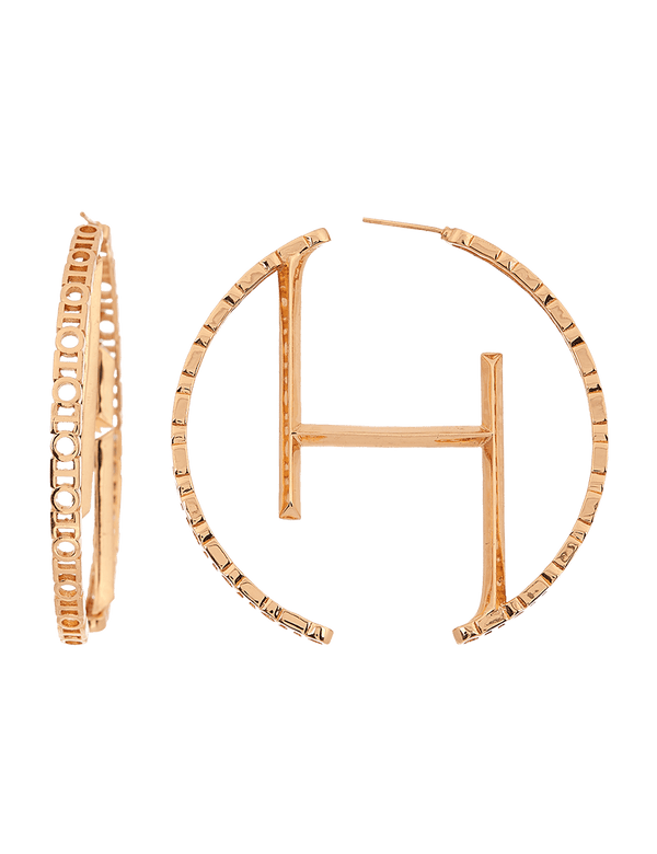 Outhouse   -   OH Series O.H Monogram Hoop Earrings - Shop Cult Modern