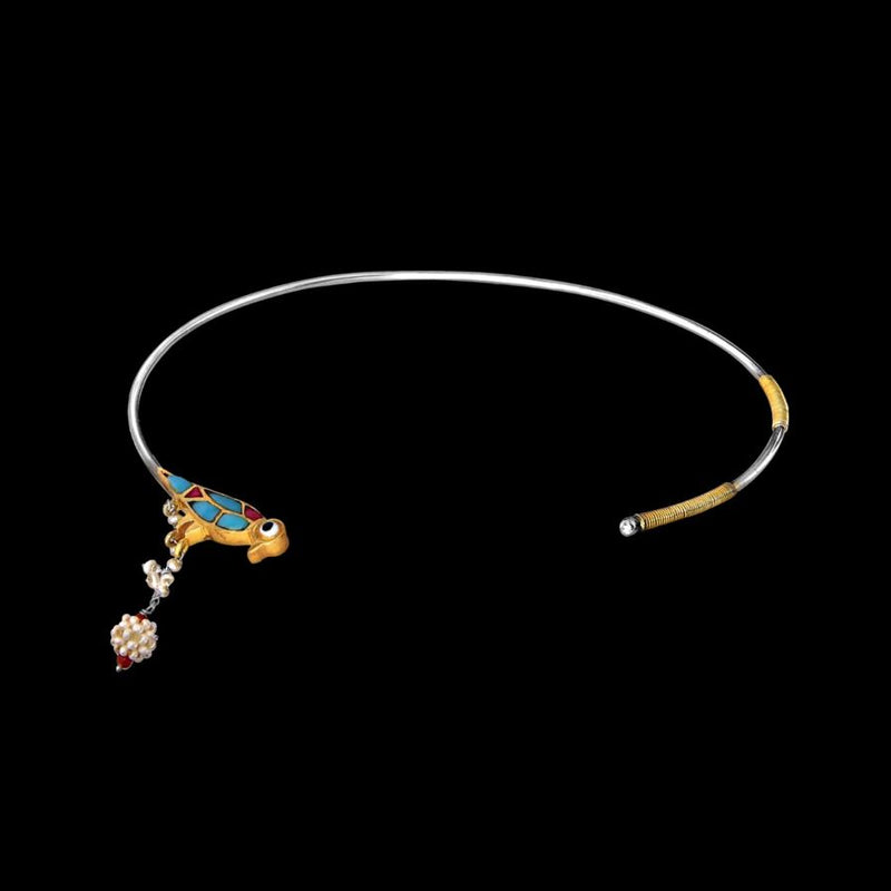 Sheetal Zaveri   I   Pihu choker (Blue Bird) Hancrafted Earrings, Natural pearls used.  SZ-C24a - Shop Cult Modern