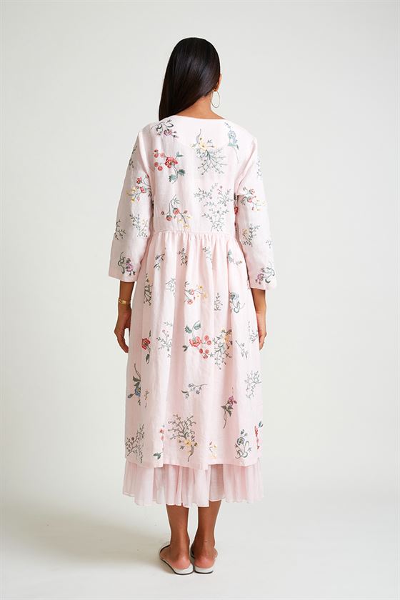 Payal Pratap   -   Rock Garden Forsythia Embroidered Dress with Slip (2pcs) - Shop Cult Modern
