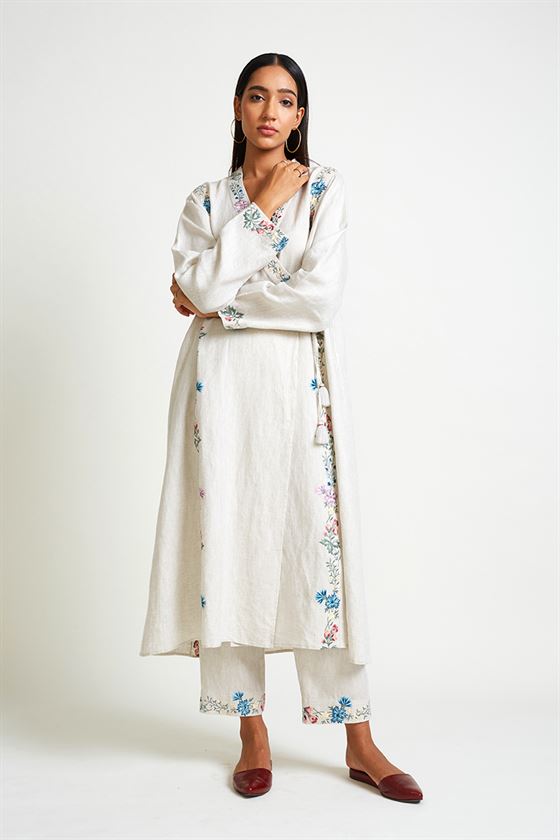 Payal Pratap   -   Rock Garden Iceplant Embroidered Kurta Pant Set (2pcs) - Shop Cult Modern