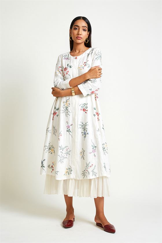 Payal Pratap   -   Rock Garden Jasmine Embroidered Dress with Slip (2pcs) - Shop Cult Modern