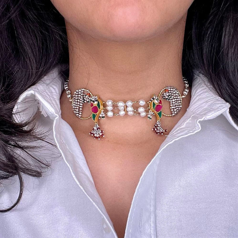Sheetal Zaveri   I   Pihu Jodi Choker (Natural Pearls) Hancrafted Earrings, Natural pearls used.  SZ-C37b - Shop Cult Modern