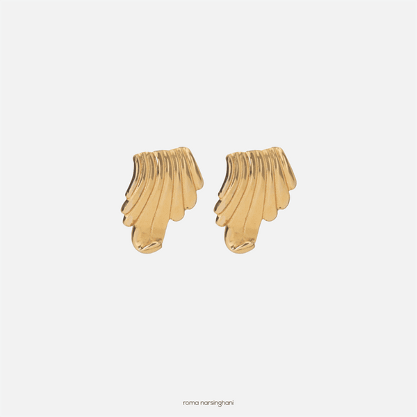 Roma Narsinghani Rehwa studs Earrings The piece is set in brass, with 18KT gold finesse. Each piece is unique and handcrafted by our artisans. RNLOVE10 - Shop Cult Modern