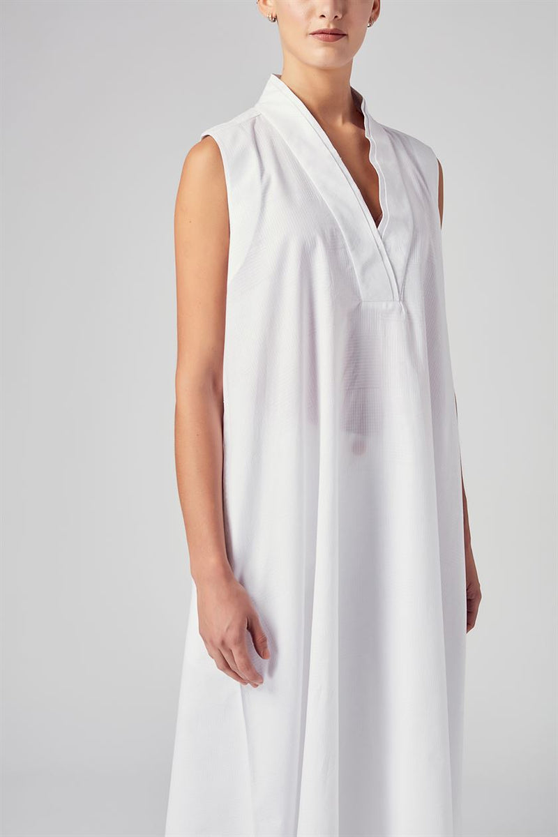 Rajesh Pratap Singh   I   Kosa V-neck tunic dress   White  8TH-2  Women classic collection - Shop Cult Modern