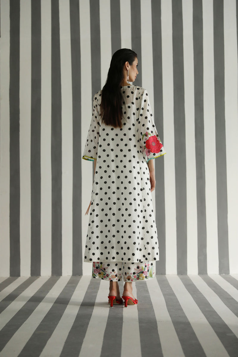 Raji Ramniq I Love To Dot I Cotton Silk Ensemble I Black and White Hot Pink I 114 - Shop Cult Modern