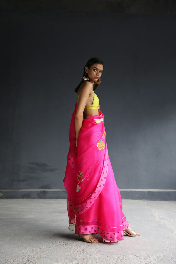 Raji Ramniq I Love To Dot I Cotton Silk Ensemble I Hot Pink 108 - Shop Cult Modern