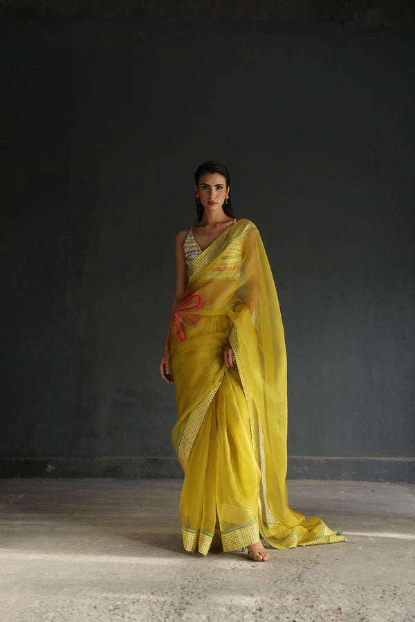 Raji Ramniq I Love To Dot I Cotton Silk Ensemble I Yellow 107 - Shop Cult Modern
