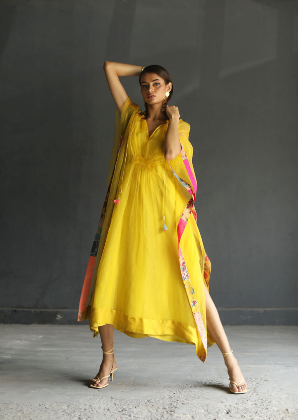 Raji Ramniq I Love To Dot I Cotton Silk Ensemble I Yellow I 105 - Shop Cult Modern