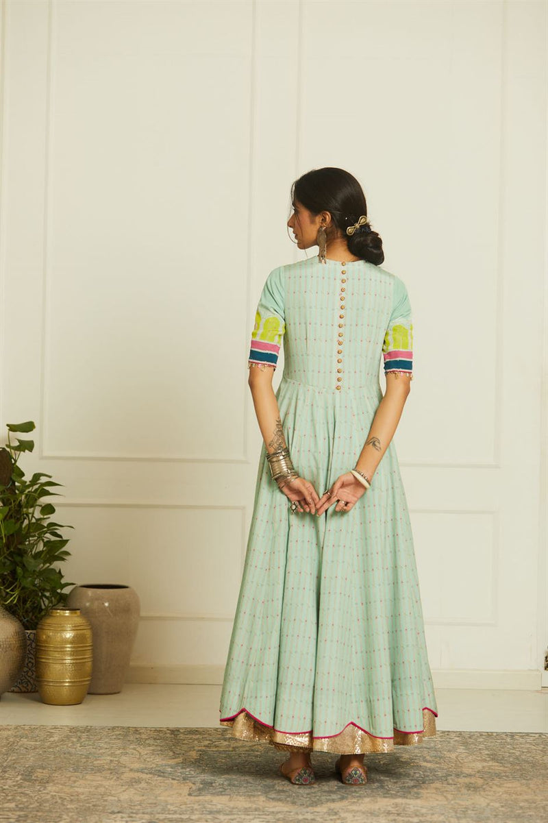Raji Ramniq Mehezebeen Collection Powder Blue Anarkali Dupatta Mb-106 - Shop Cult Modern