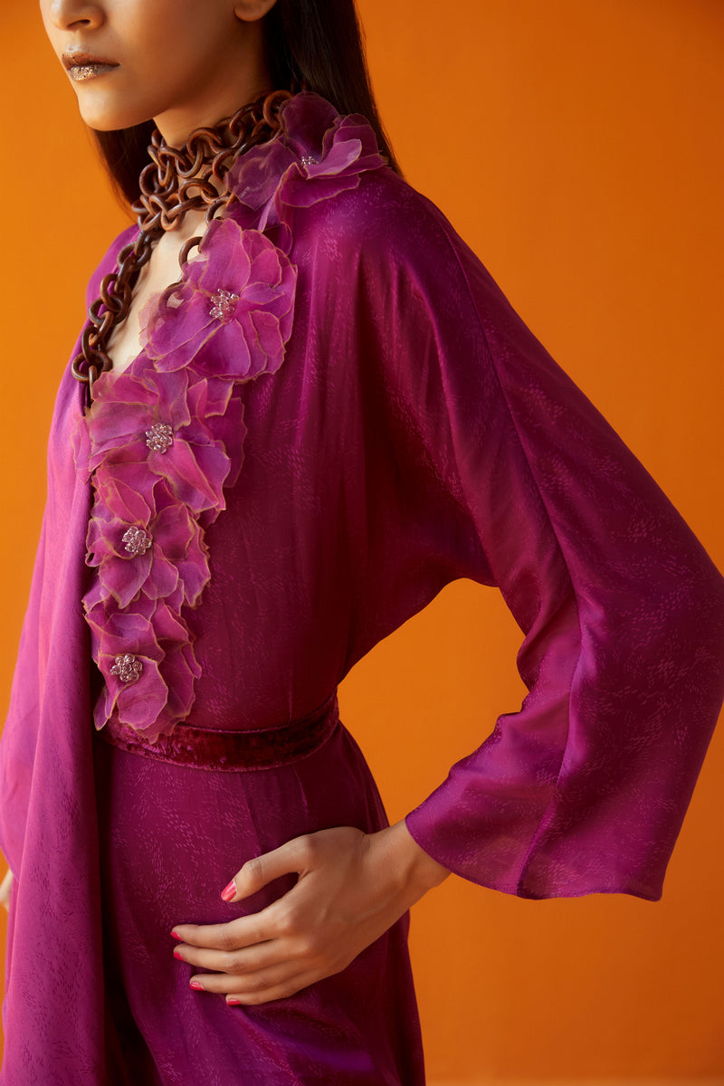 Sakshi Khetterpal  I  Dresses Dress With Belt = 1Pc Rasberry Radiance SK-042 A/W2022 Seasons - Shop Cult Modern