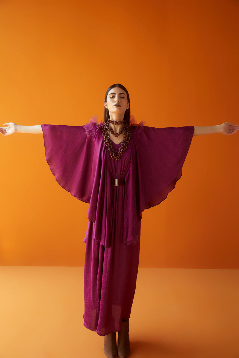 Sakshi Khetterpal  I  Dresses Dress With Belt= 1Pc Rasberry Radiance SK-021 A/W2022 Seasons - Shop Cult Modern