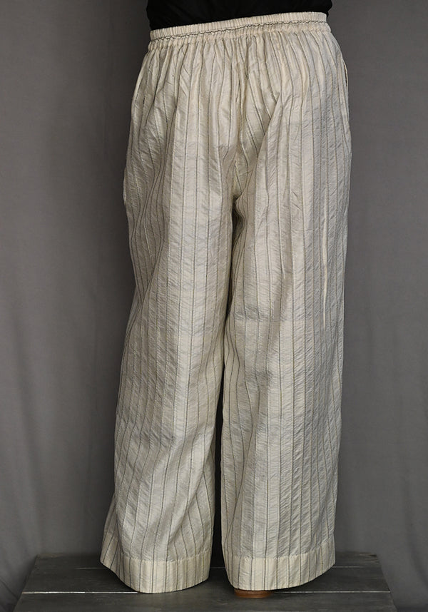 Amrich  Pants Handwoven Silk Threadwork Texture Straight Leg - Shop Cult Modern