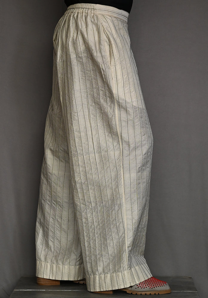 Amrich  Pants Handwoven Silk Threadwork Texture Straight Leg - Shop Cult Modern