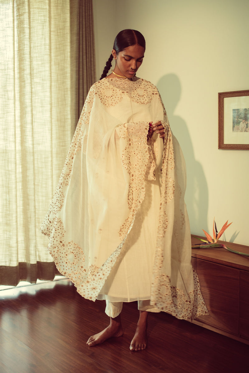 Sarang Kaur Queen West Chandni Dupatta Chanderi silk Chandni SK01290 - Shop Cult Modern