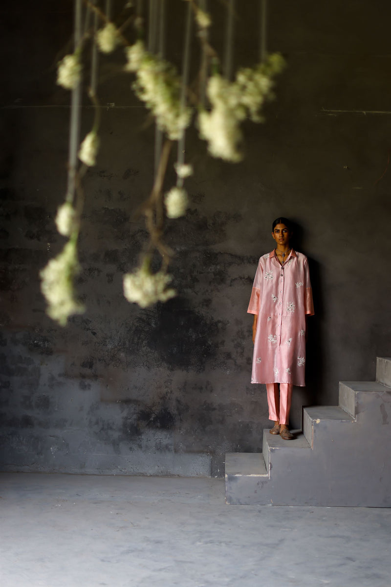 Shikha Mehta Kate Jamuni Yami Tunic Set Chanderi Silk Lilac Paak Ss22-Smyt13 - Shop Cult Modern