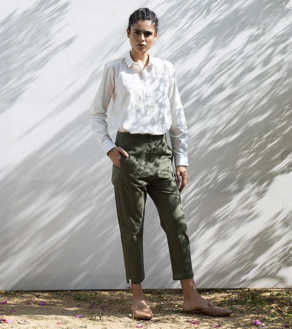 Khara Kapas   I    Sycamore Cropped Trousers - Shop Cult Modern